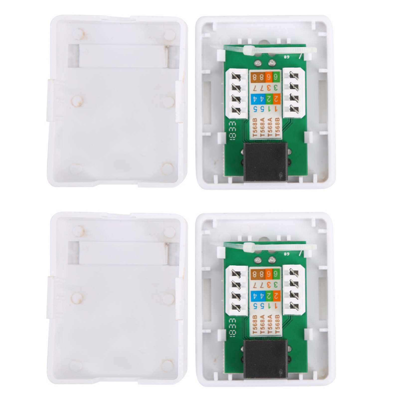 2 Rj45-aufputzbuchsen, Einzelport-cat6-netzwerksplitter, Desktop