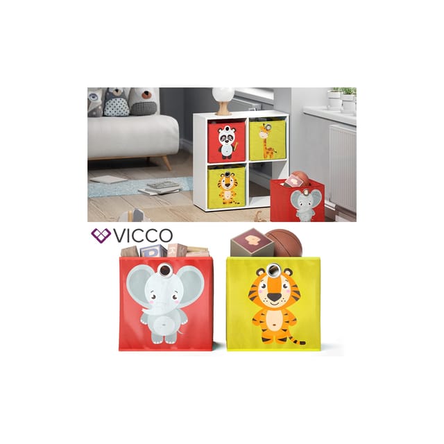 Vicco Faltbox, Rot/Gelb, 30 x 30 cm 2er Set (2 St)