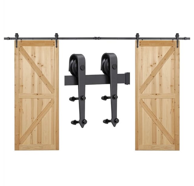 Yaheetech Schiebetür, 366 cm Schiebetürsystem, Laufschiene