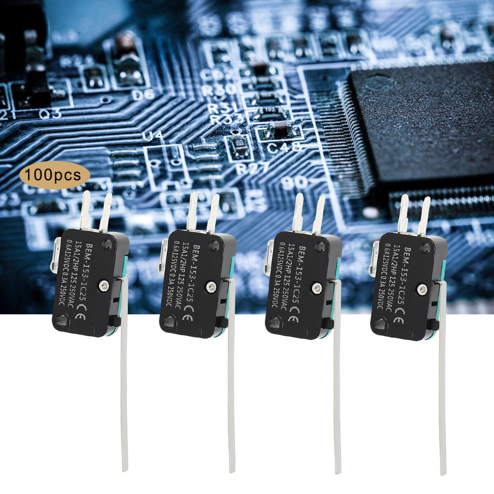 100 Stück Bem-mikroschalter 250 Vac 15 A Selbstrückstellende Mikroschalter Für Elektronische Geräte 153'1c25