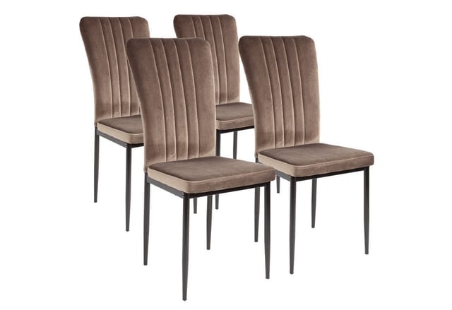 Albatros International Esszimmerstuhl Esszimmer Stühle 4 er Set MODENA, Stuhl Stühle Esszimmerstühle, Küche (4er Set, Braun, Samt Bezug), Küchenstuhl Küchenstühle Essstühle für den Esstisch Ess Stühle