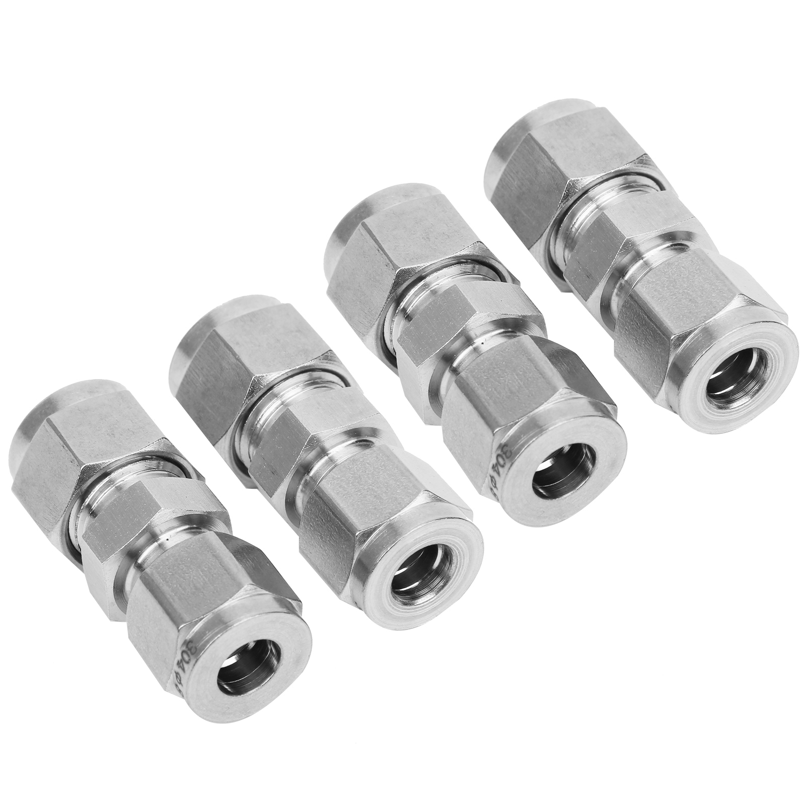 4 Stück Edelstahl-doppelring-klemmverschraubungen Mit Konverteradapter (ф8/ф10)
