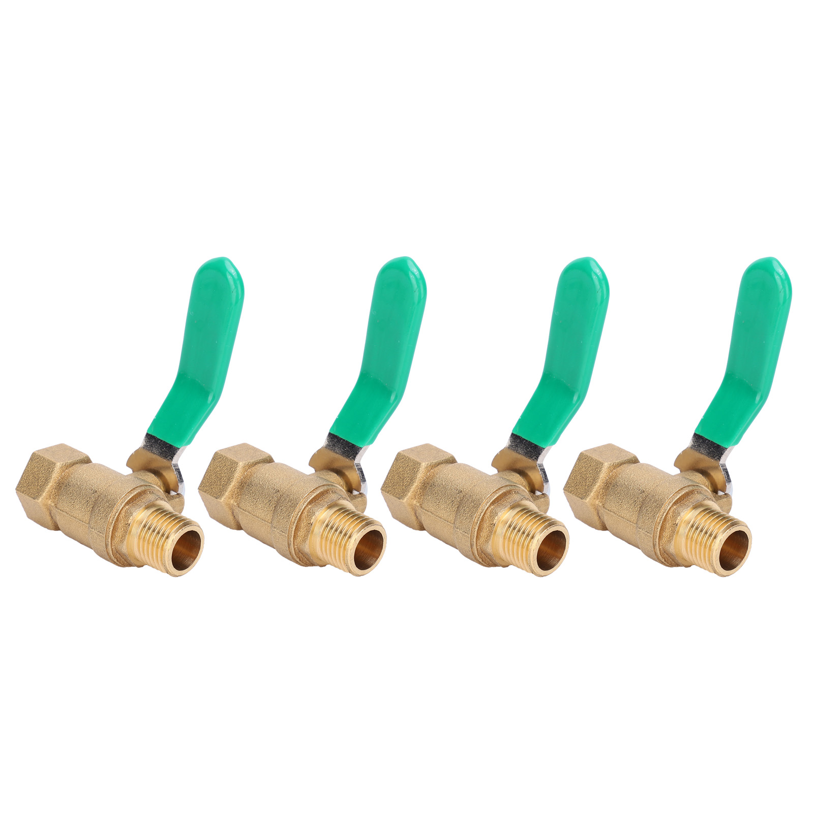4 Messing-kugelhähne G1/4 Zoll, 1 Innengewinde, 1 Außengewinde, Absperrventil, Hygienischer Anschluss