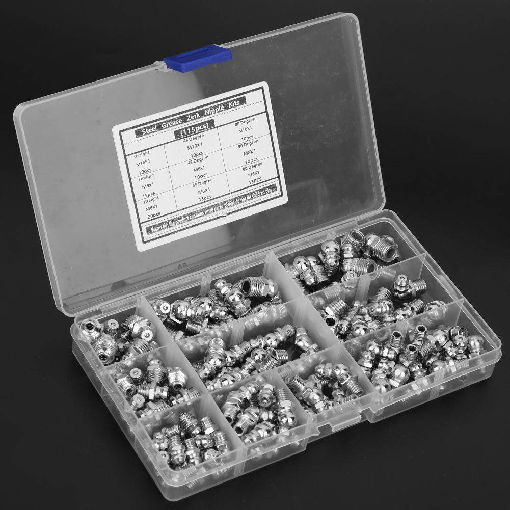 115 Stück Schmiernippel Aus Korrosionsbeständigem Edelstahl, M6 X 1, M8 X 1, M10 X 1