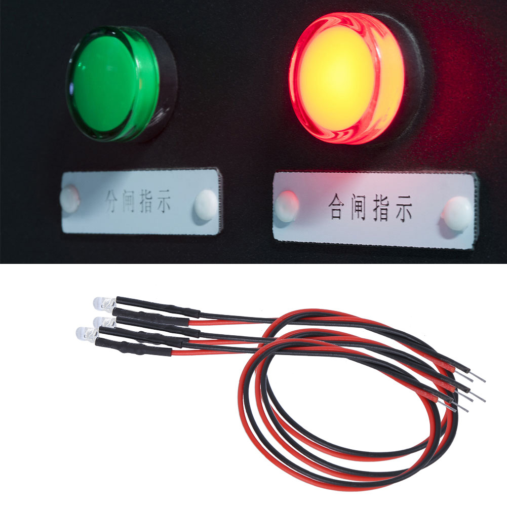 50 Stück 12v-leds Mit Vorkonfektionierter Verdrahtung, 3 Mm Runder Kopf, Mehrfarbig, Schnell Blinkend