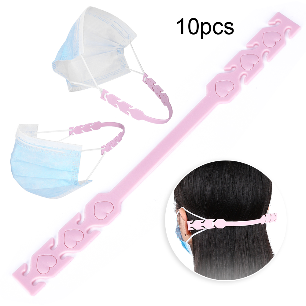 10 Silikon-ohrhaken Für Masken Mit Verstellbarem Verschluss, Zubehör, Rosa