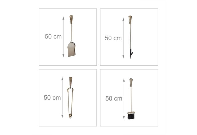 relaxdays Kamingarnitur 5-teiliges Kaminbesteck in Gold, (Set, 5-St)