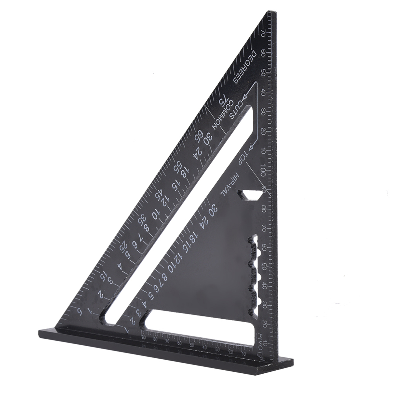 Dreieckslineal Aus Schwarzem Aluminium Für Holzbearbeitung, Rechtecklineal, Winkelmesser 0-7 Zoll, 90°