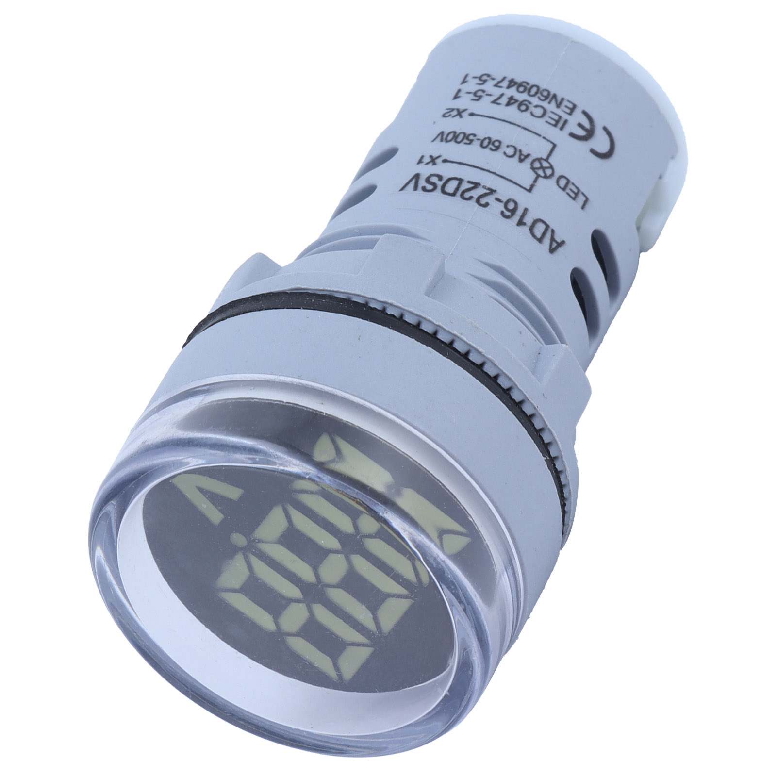 Ad16-22fsv Rundes Digitales Spannungsmessgerät, Voltmeter, 60–500 V Ac, Weiß