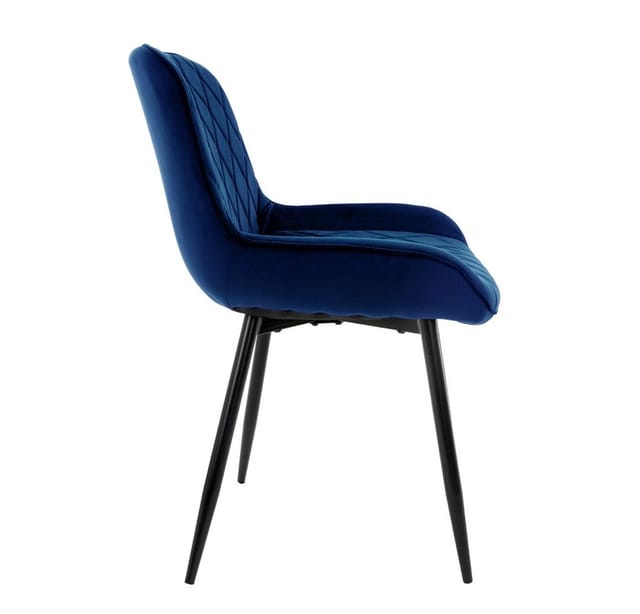ML-DESIGN Stuhl Esszimmerstuhl mit Rücken- und Armlehnen, Metallbeine Küchenstuhl (6 St), Küchenstuhl Kunstlederbezug Dunkelblau Ergonomisch Polsterstuhl