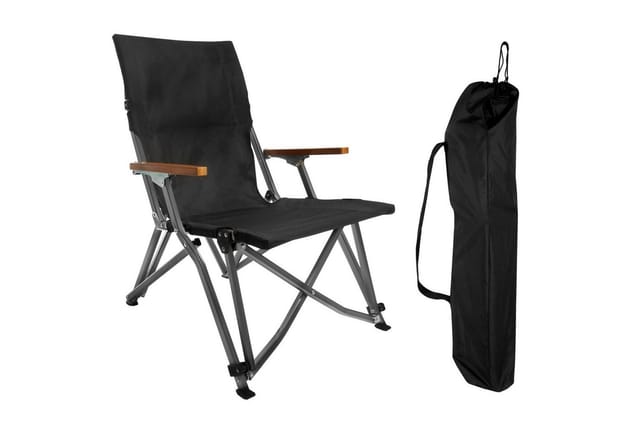 osoltus Campingstuhl osoltus Faltsessel Lounge Low Campingstuhl Bergen Alu eloxiert Schwarz