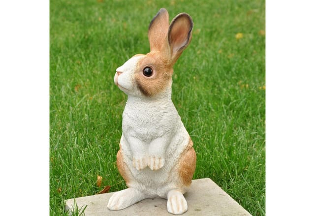 dazikemo Gartenfigur Dekofigur Gartenfigur Kaninchen 38 cm