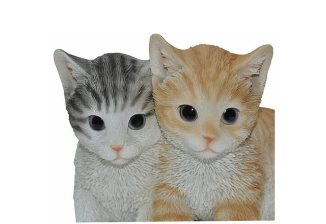 dazikemo Gartenfigur Gartenfigur Deko Figur Katzenpaar junge Katzen