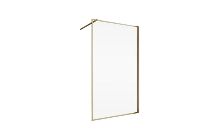 Schulte Duschwand Trend 2.0, vollgerahmte Glaswand aus, Sicherheitsglas, mit fixil Glasversiegelung, Profil: Goldoptik matt, Offene Duschkabine