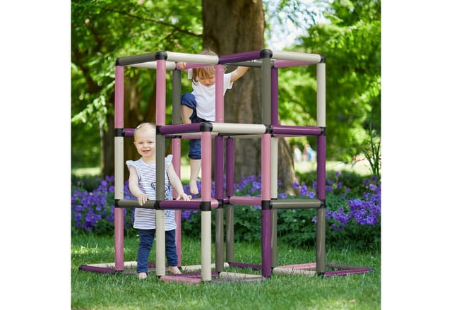 QUADRO Klettergerüst Kletterpyramide Home, (Montessori-inspiriertes Set, 237-St., 16 Modellideen für optimale motorische Entwicklung), Modulares Stecksystem, ab 12 Monaten, Made in Germany, UV-stabil