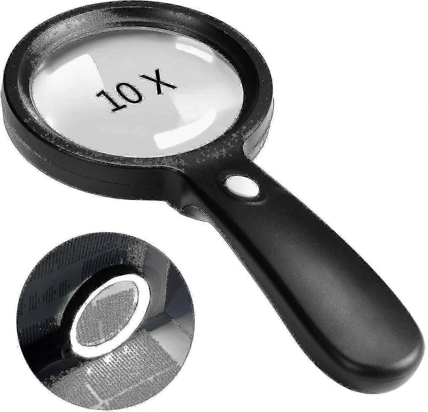 Lupe Mit Licht, 10-fache Taschenlupe, Große 12-led-lupe - Pr