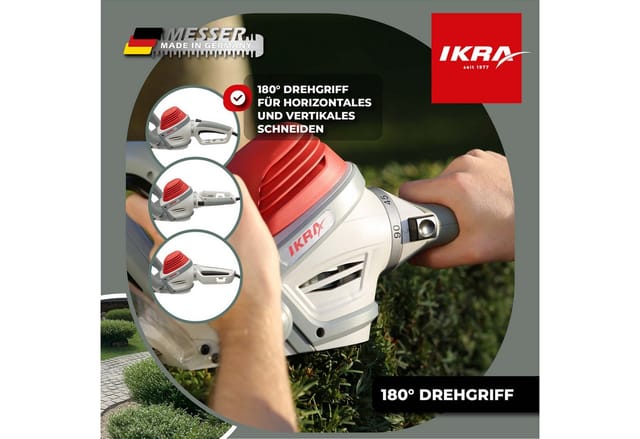 ikra GmbH Elektro-Heckenschere IHS 650, (mit Pflegespray), 55 cm Schnittlänge, 22 mm Schnittstärke, inkl. Pflegespray