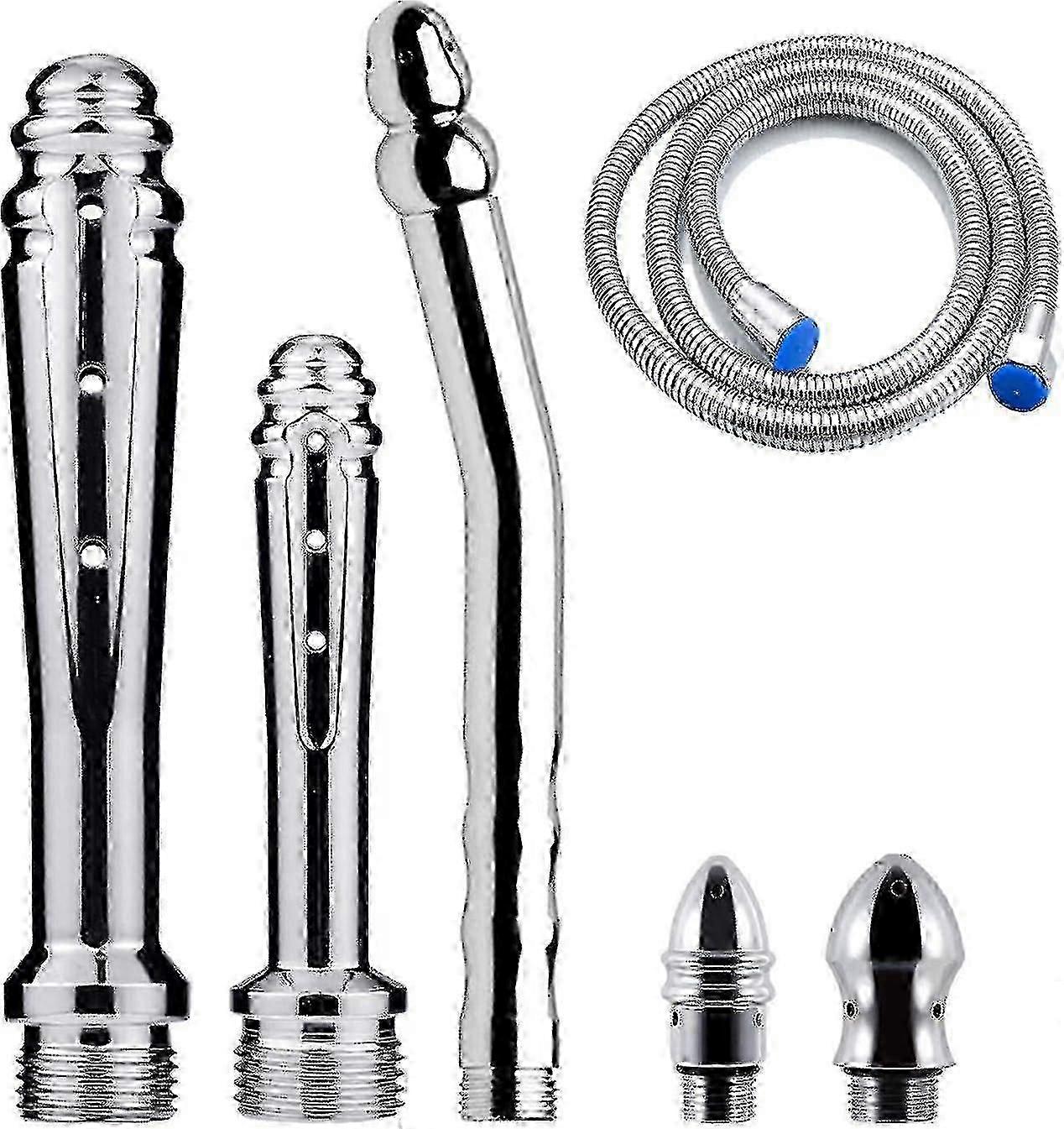 3-teiliges Einlauf-duschset Mit 3 Duschköpfen, Geeignet Für Männer + 150 Cm Duschschlauch (silber)
