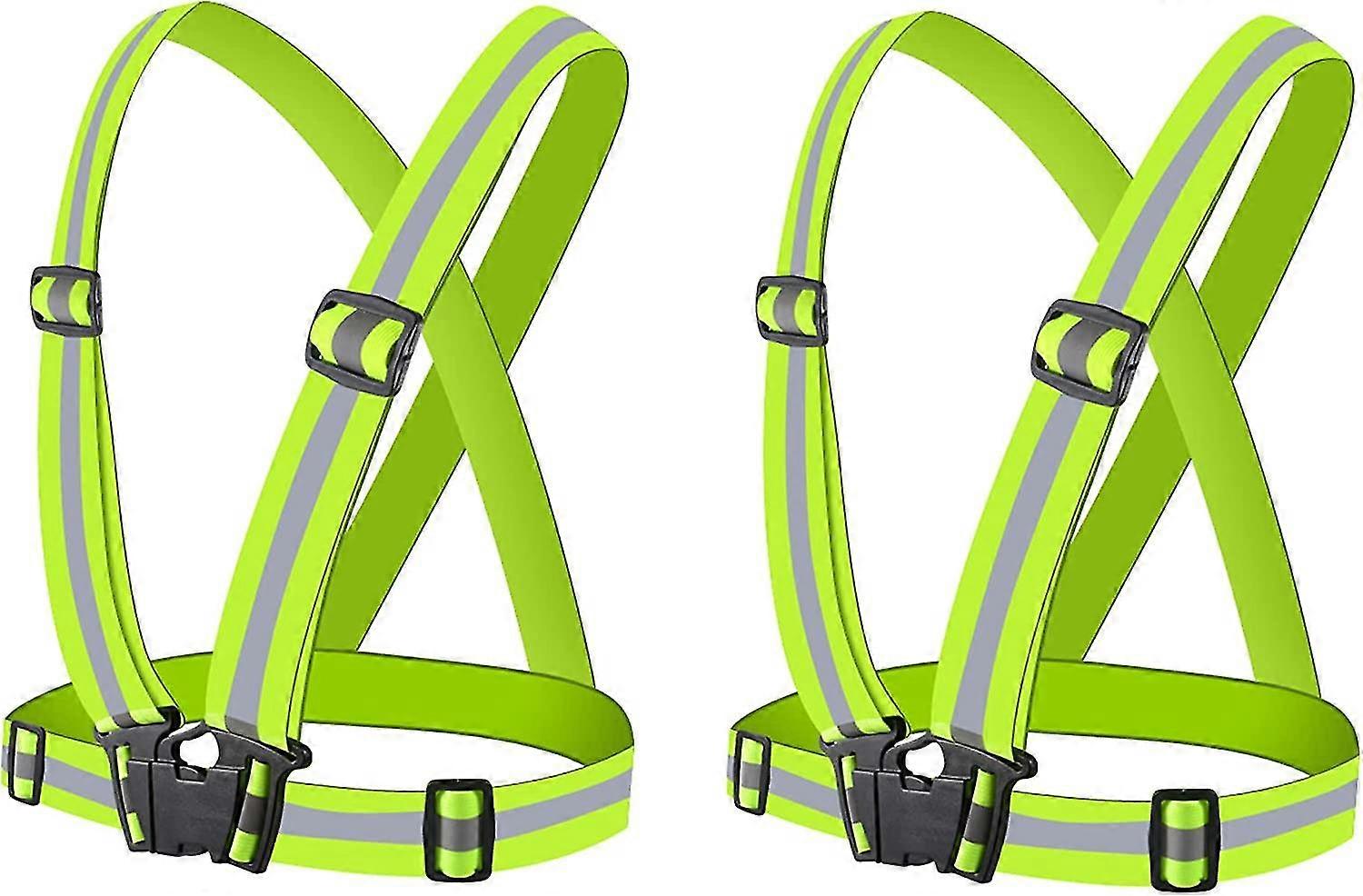 Zweiteilige Reflektierende Weste, Fluoreszierender Sicherheitsgurt, Hochsichtbares Armband, Verstellbare Und Elastische Sicherheitsweste, Kompatibel Mit