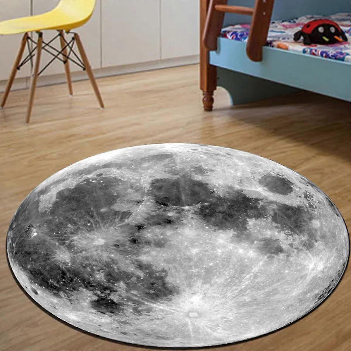 Runde, Weiche Und Saugfähige Badematte, 81 Cm (32 Zoll), Mondgrau, Aus Ultraweichem Samt, Rutschfest Und Waschbar.