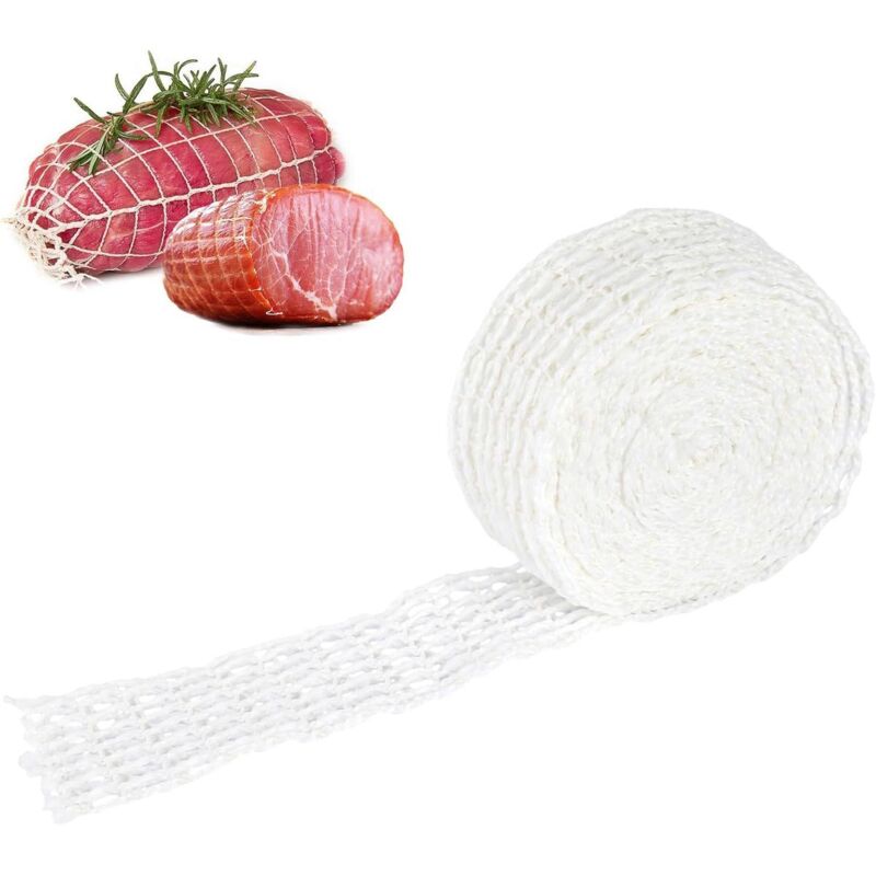 10 M Ausziehbares Fleischnetz, Geeignet Zum Braten Von Würstchen Und Schinken - Grillzubehör - Weiß - Perfekt Zum Kochen, Räuchern, Aufbewahren Und Aufhängen.