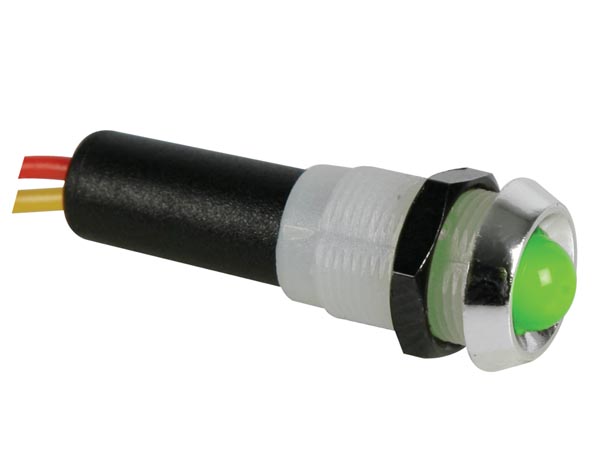 24v Grünes Led Kontrolllicht - Chrom Gehäuse