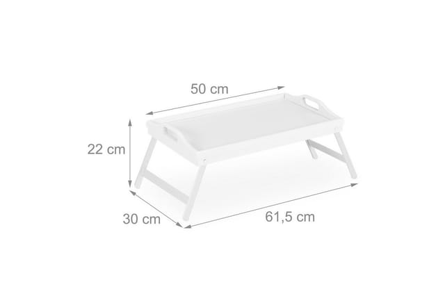 relaxdays Tabletttisch Klappbares Betttablett weiß