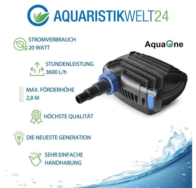 Aquaone Teichfilter AquaOne Teich Filteranlage Set Nr.74 CBF 550 Kammerfilter 20W Eco Teichpumpe Teichgröße bis 60000l Teichschlauch UV Klärer