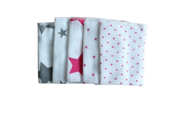 Babymajawelt Waschlappen Mull Waschlappen 25 x 25 cm, Premium 5 Stück, die sanfte Reinigung, Baumwolle (5-St), Made in EU, Abschminktücher, Feuchtetücher, Waschbar