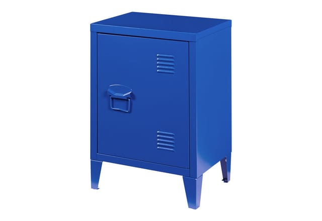 en.casa Nachtschrank (1-St) »Inari« mit Türgriff links Stahl 57 x 40 x 30 cm Blau