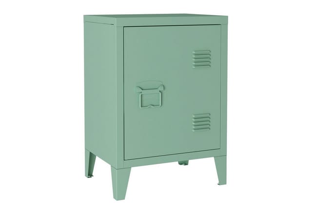 en.casa Nachtschrank (1-St) »Inari« mit Türgriff links Stahl 57 x 40 x 30 cm Pastellgrün