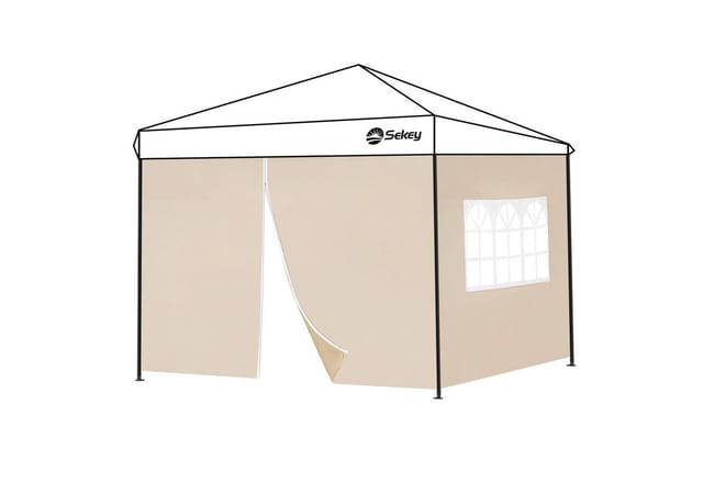 Sekey Pavillonseitenteil 2er Set Pavillon Seitenteile Seitenwand für Faltpavillon 300 x 300 cm, Mit Reißverschluss, mit Fenster / auch für 300 x 600 cm, 300 x 900 cm