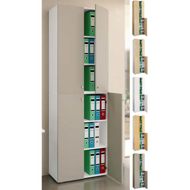 VCM Aktenschrank Büroschrank Bücher Ordner Aktenschrank Lona 6fach