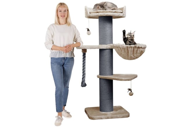 Happypet Kratzbaum COOPER, Katzenbaum 'Cooper', Gesamthöhe 150 cm, mit Spielseil und Spielball