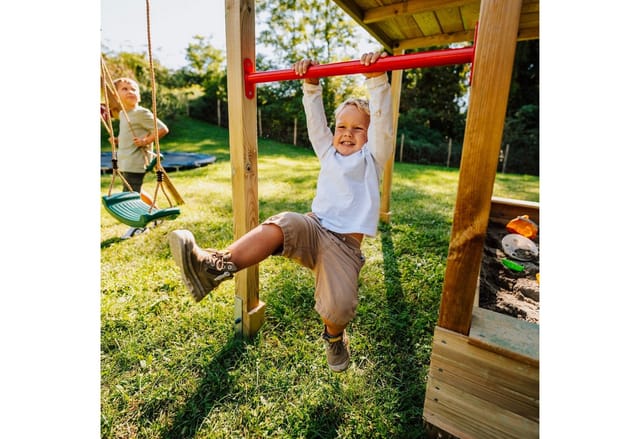 Wickey Turnreck FIT Tumble 302 - Doppel-Turnreck mit Reckstangen für den Garten, (Unterschiedlich montierbare Höhen (90 - 140 cm) – mitwachsend nutzbar, - Komplettset Inkl. Schrauben & Befestigungsmaterial), mitwachsend, extrem witterungsbeständig, 100 kg Belastbar