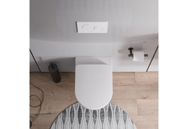 Bernstein Tiefspül-WC VIVEO, Toilette wandhängend mit WC-Sitz, Abgang - waagerecht, inkl. WC-Deckel mit Absenkautomatik und Take-Off Funktion, Wand-WC / Hänge-WC / Weiß Glänzend / spülrandlos
