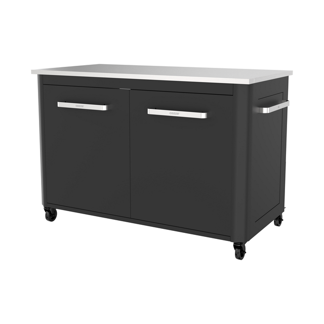 COZZE Outdoor-Küche Outdoor-Arbeitstisch, Schrank mit 4 Rollen, 90.5 x 127.4 x 67 cm, praktische Ergänzung für die moderne Außenküche dank Stauraum