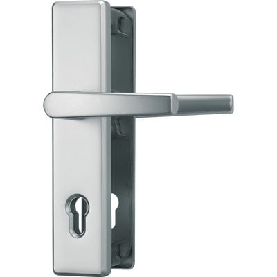 ABUS Türbeschlag Schutzbeschlag HLS214 - Aluminium - mit beidseitigem Drücker