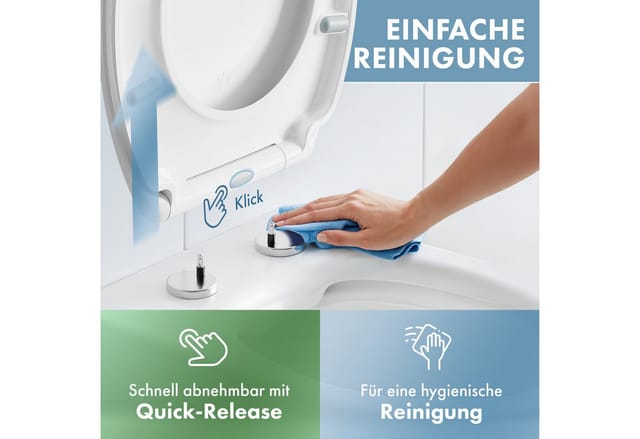 DomuSPA WC-Sitz Toilettendeckel mit Absenkautomatik – antibakterieller WC Sitz (Inkl. Installationsschablone), mit Quick-Release, auch als Kindersitz erhältlich