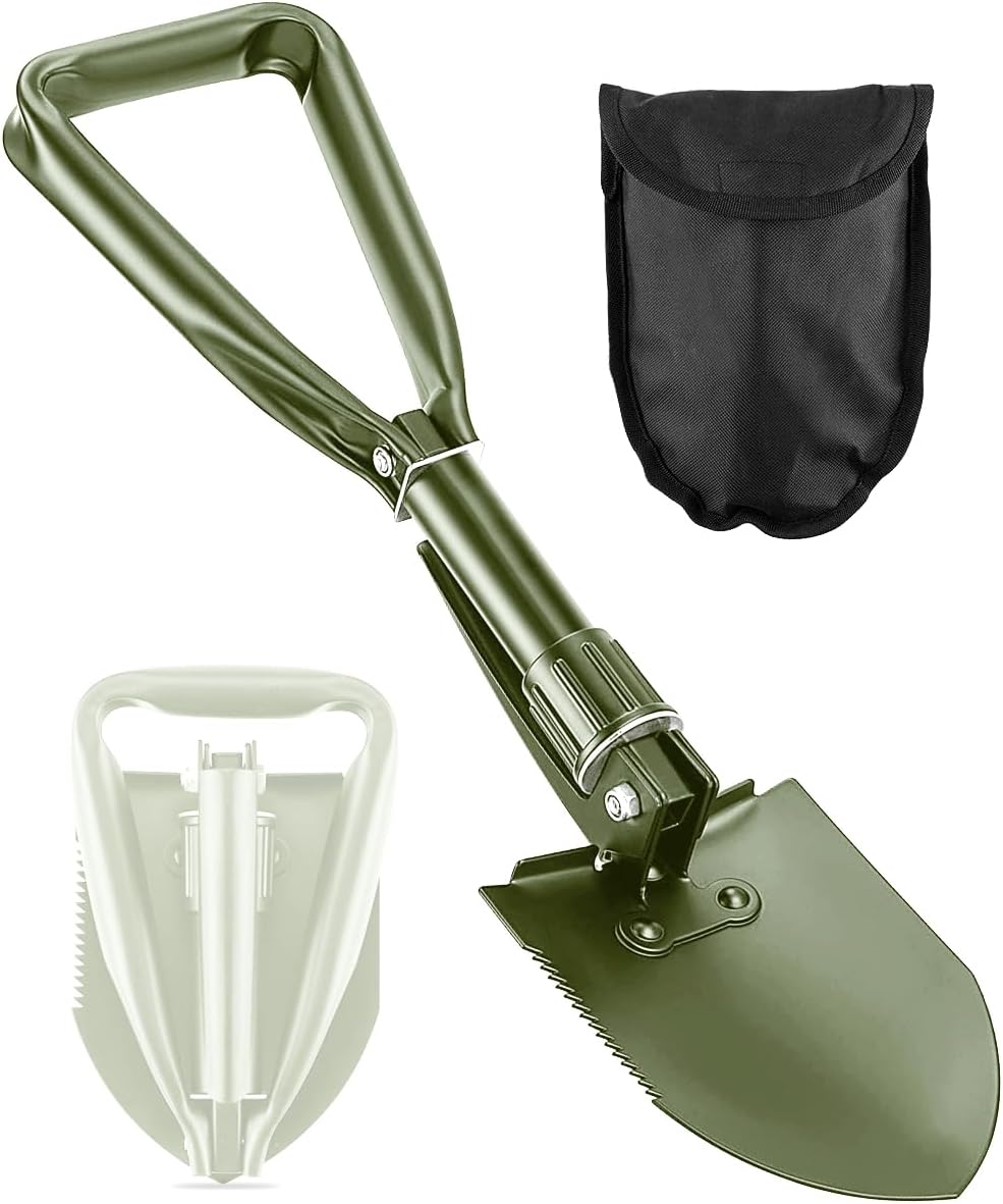 Pelle À Creuser, 47,7 Cm, Légère Et Portable, En Acier À Haute Teneur En Carbone, Pliable, Mini Truelles Pour Camping, Randonnée, Voiture, Urgence, Maison, Jardin