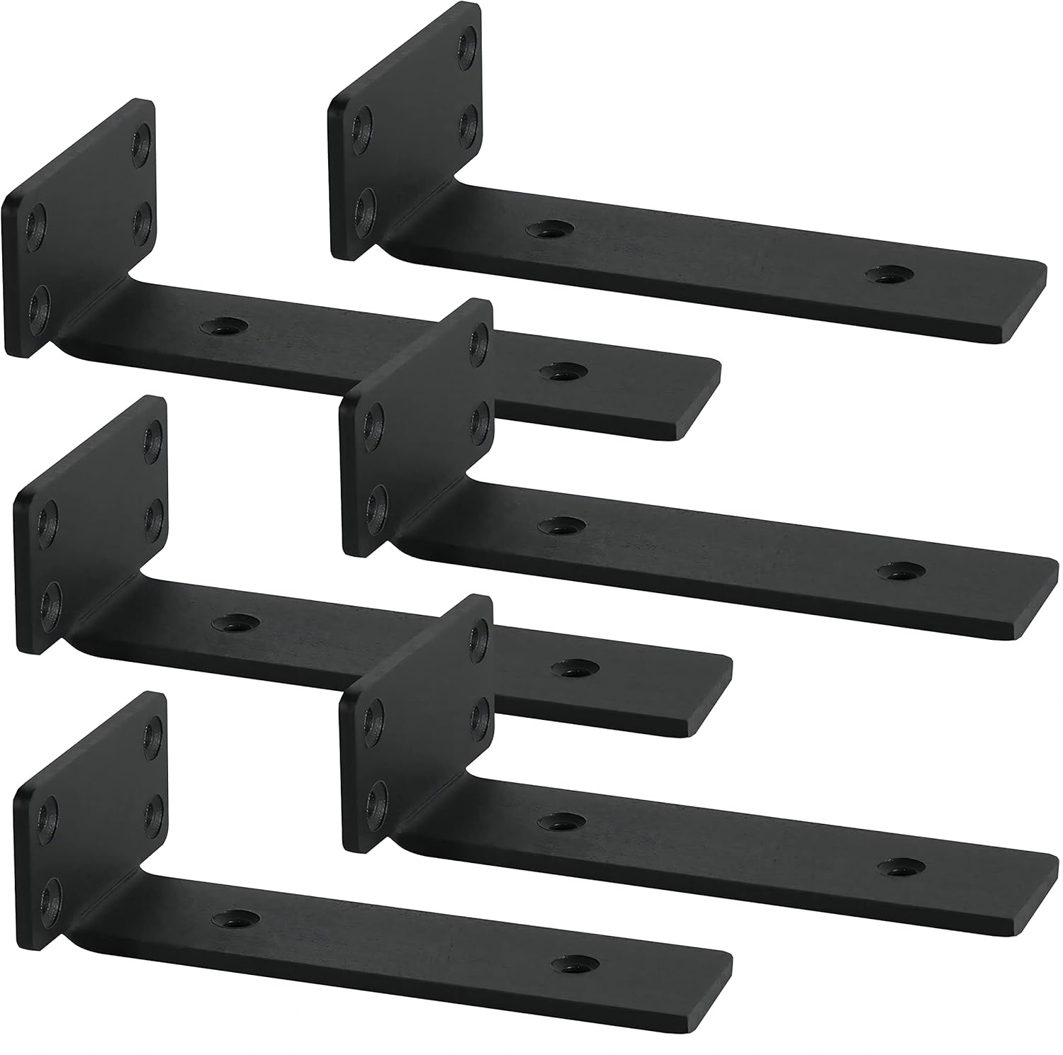 Lot De 6 Equerre Etagere Murale 20cm Charge Lourde Noir