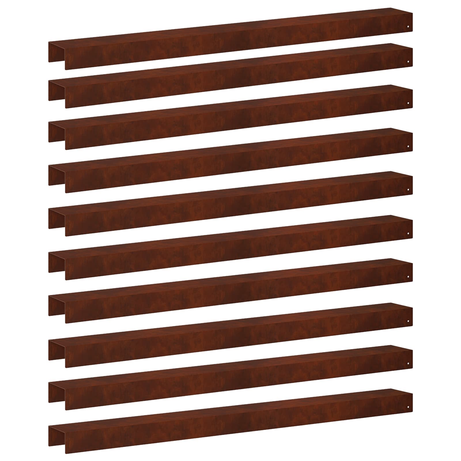 Garten-abdeckprofil 10 Stk. 100 X 10 X 5 Cm Wetterfeststahl Vidaxl