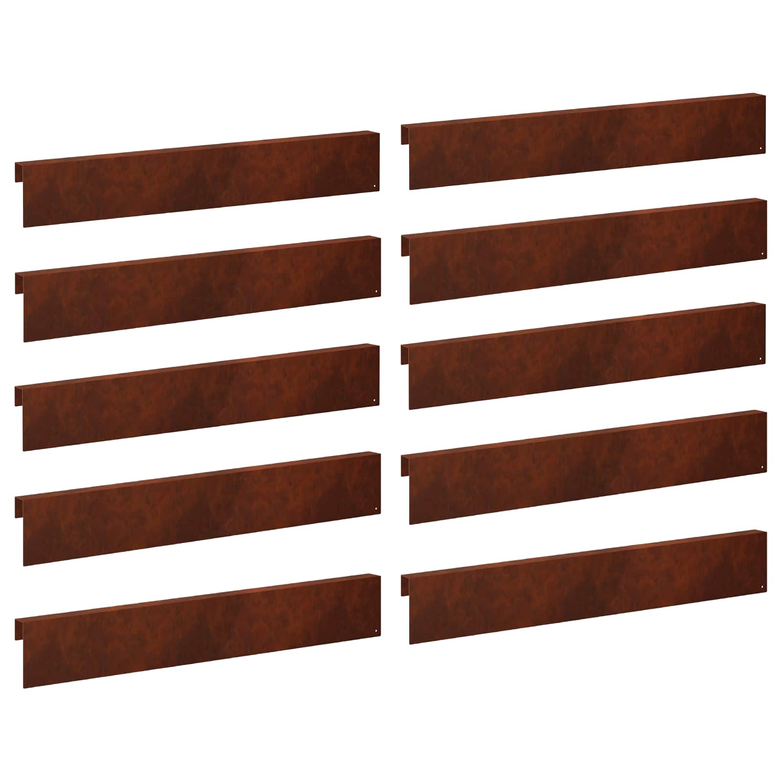 Garten-abdeckprofil 10 Stk. 100 X 5 X 15 Cm Wetterfeststahl Vidaxl