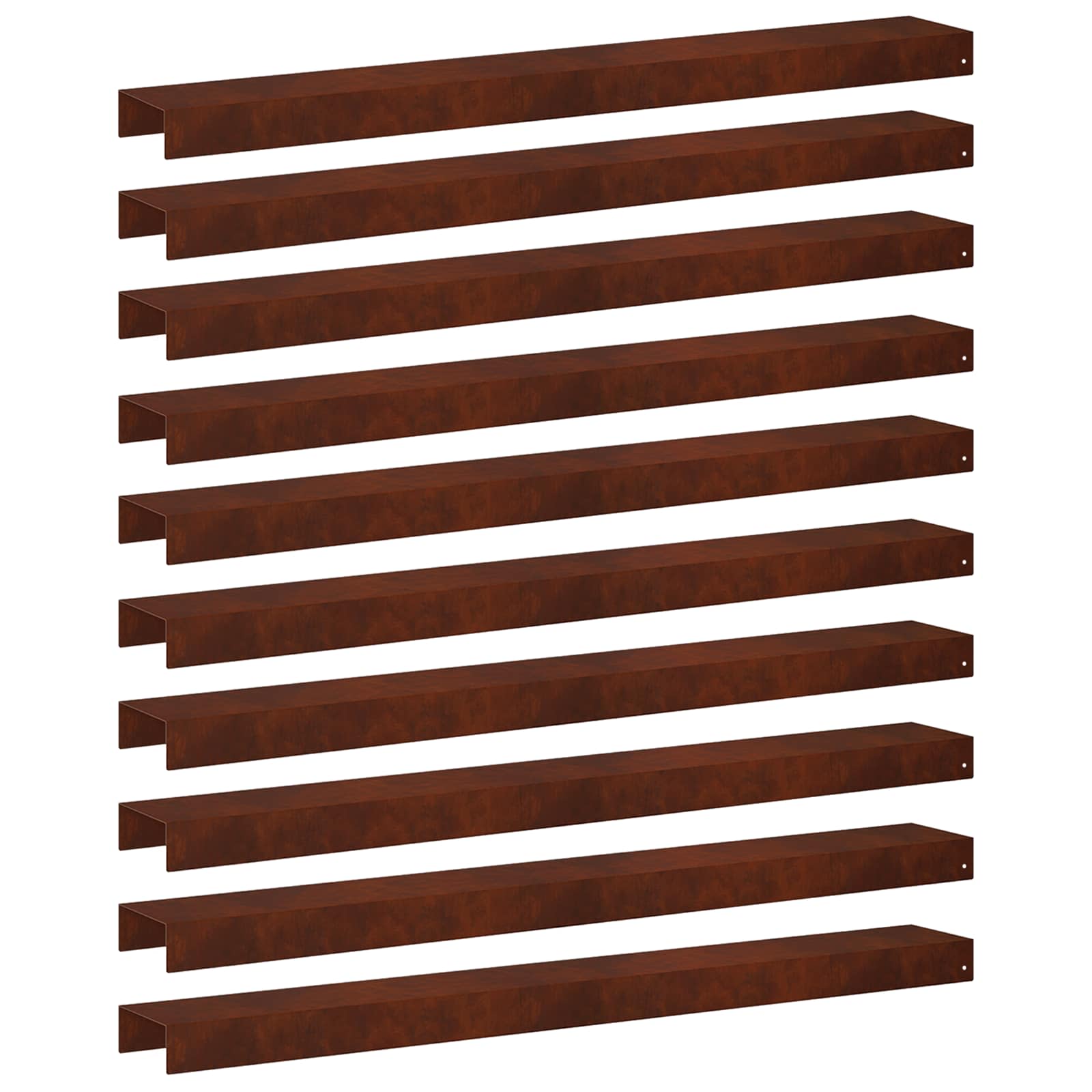 Garten-abdeckprofil 10 Stk. 100 X 15 X 5 Cm Wetterfeststahl Vidaxl