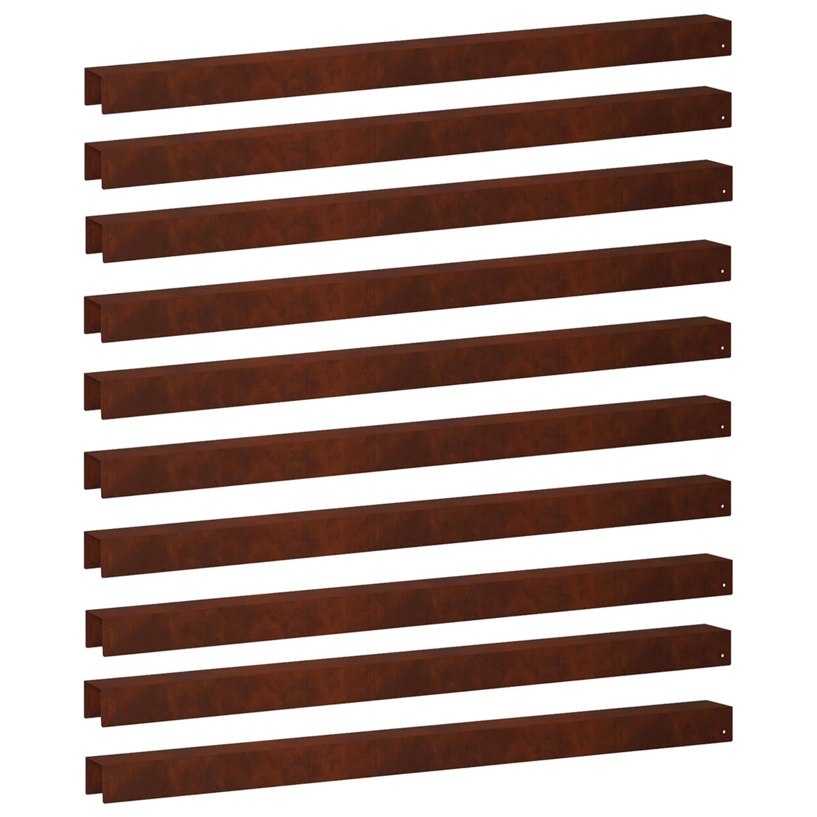 Garten-abdeckprofil 10 Stk. 100 X 6 X 5 Cm Wetterfeststahl Vidaxl