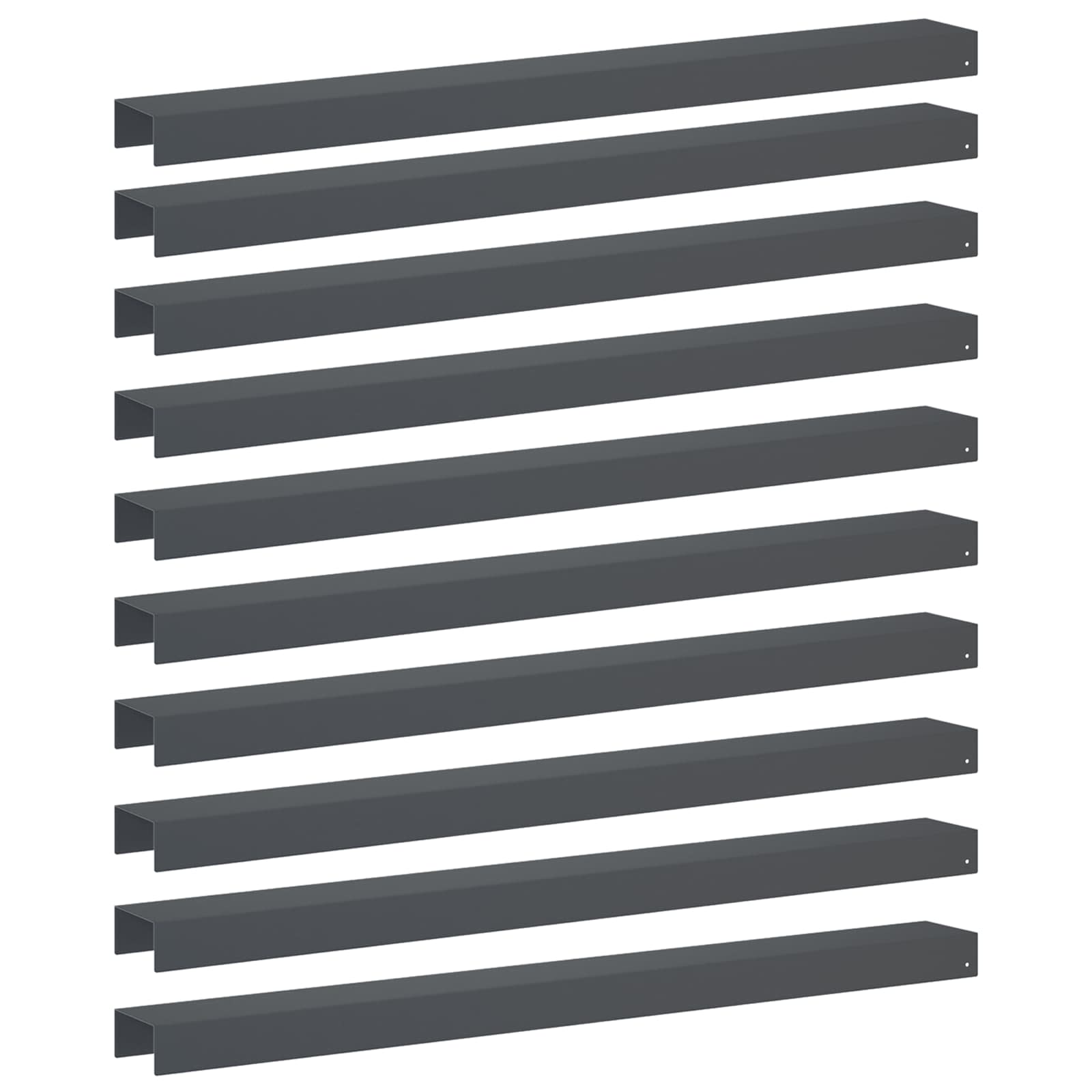 Garten-abdeckprofil 10 Stk. 100 X 10 X 5 Cm Stahl Anthrazit Vidaxl