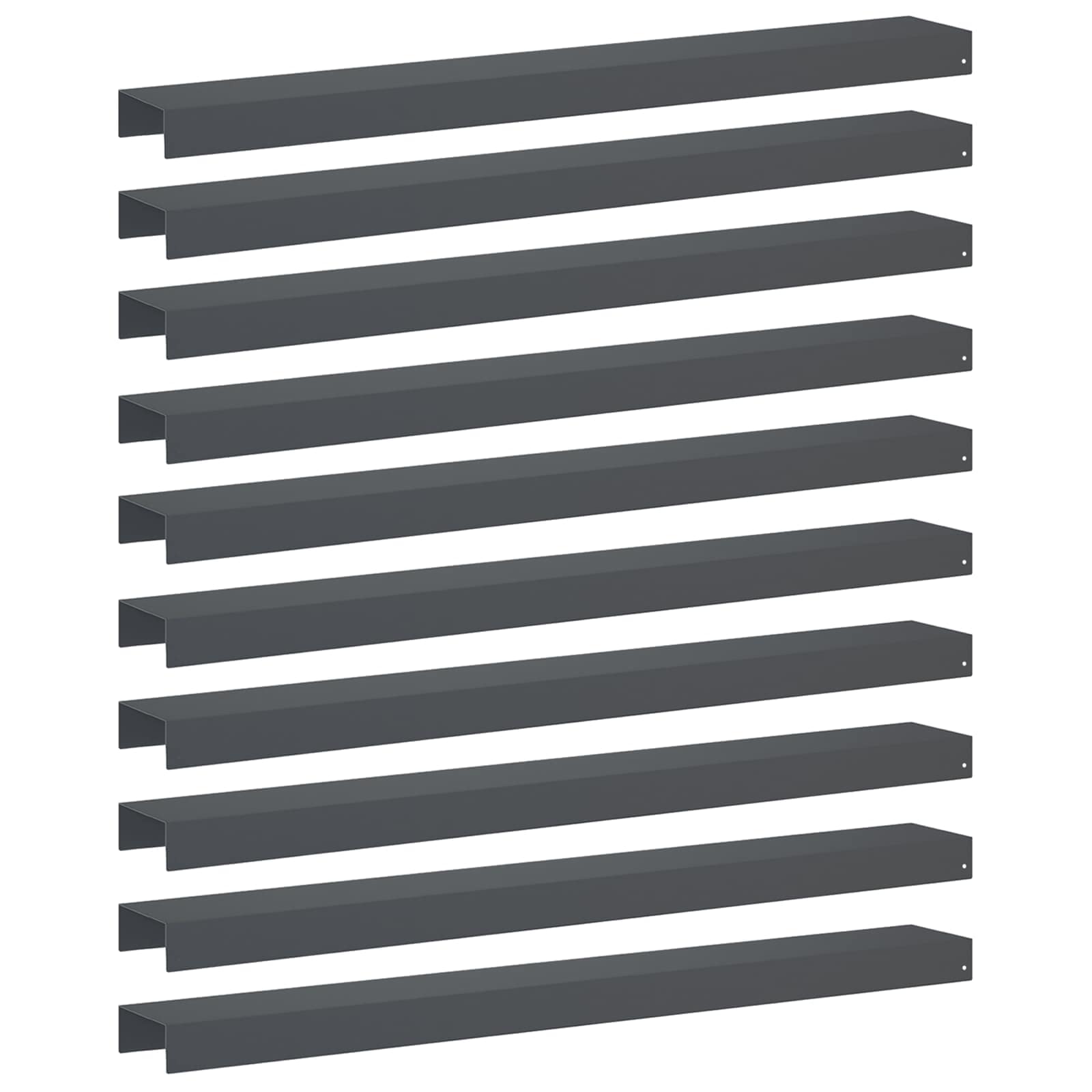 Garten-abdeckprofil 10 Stk. 100 X 15 X 5 Cm Stahl Anthrazit Vidaxl