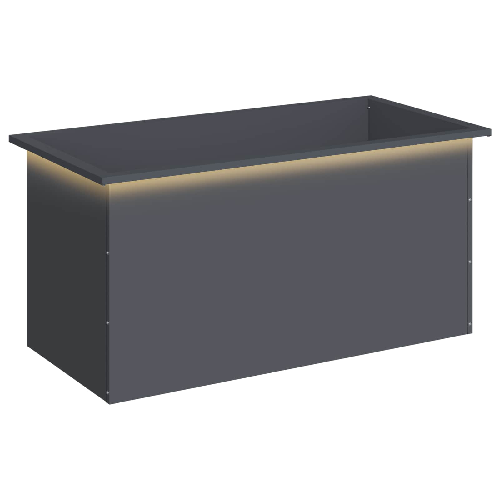 Garten-pflanzkübel Mit Led Antrazit 50 × 100 × 48 Cm Stahl Vidaxl