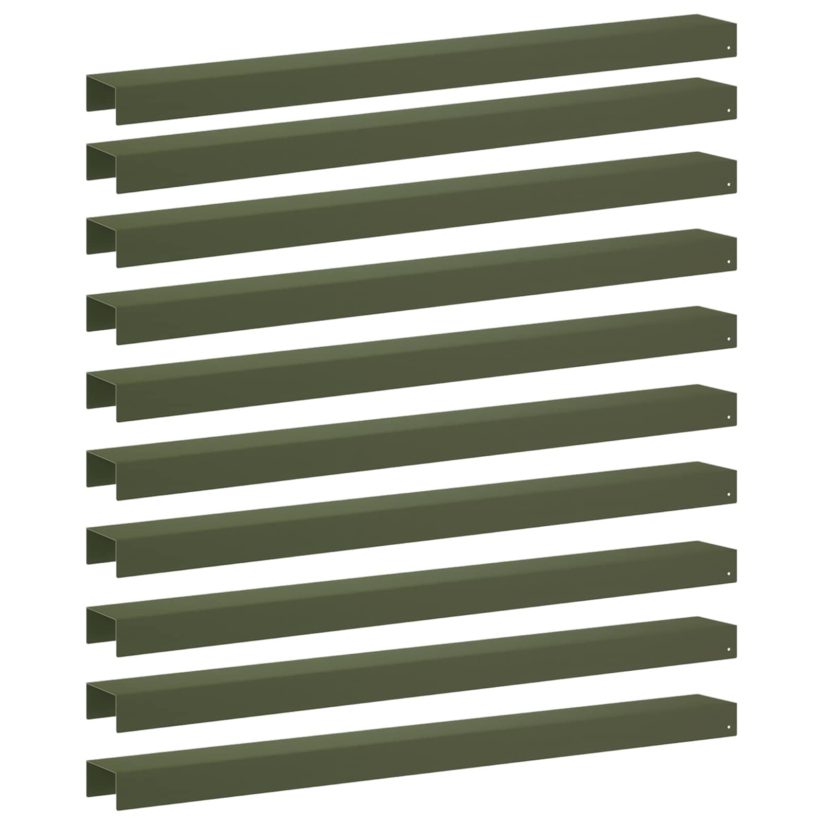 Garten-abdeckprofil 10 Stk. 100 X 10 X 5 Cm Stahl Olivgrün Vidaxl