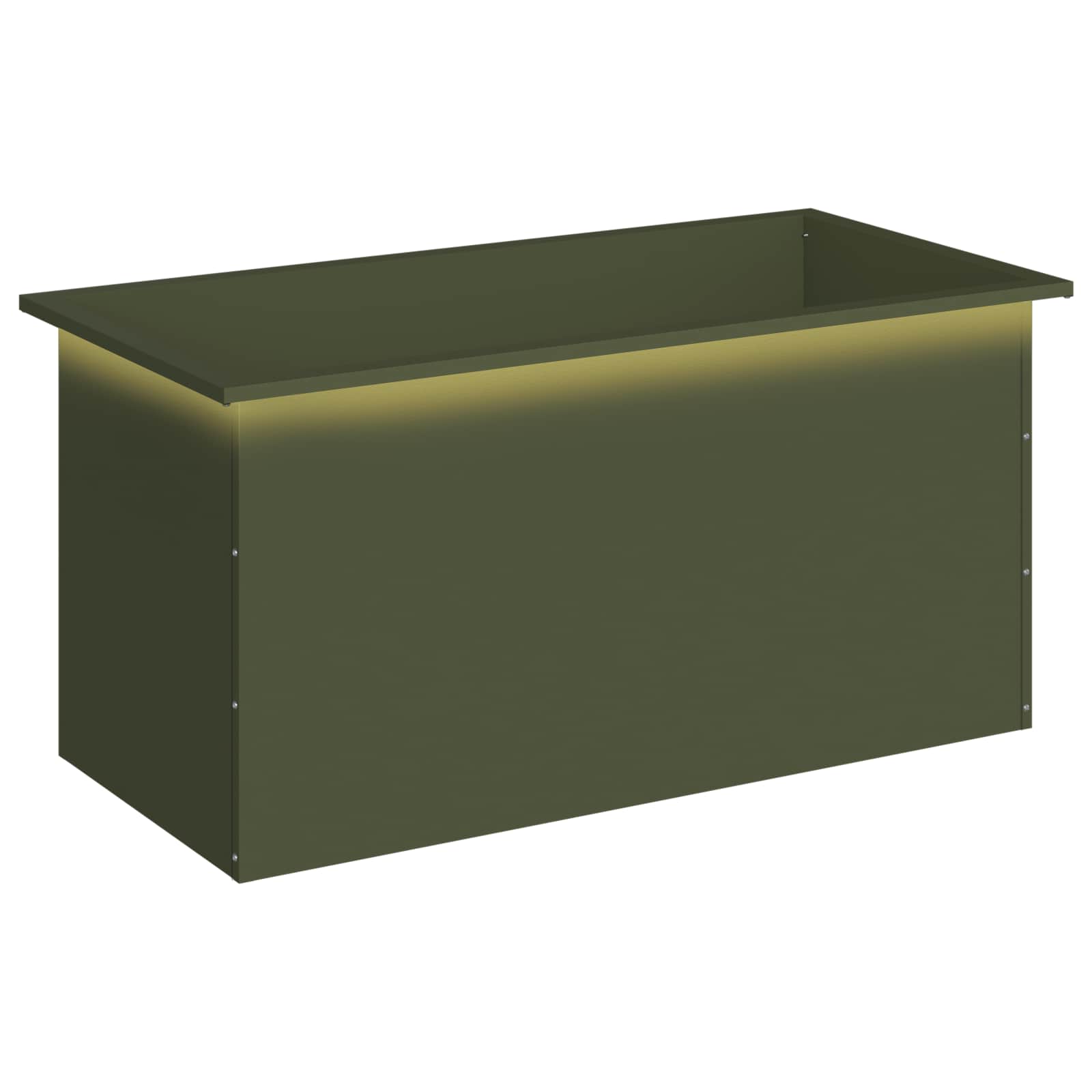 Garten-pflanzkübel Mit Led Olivgrün 50 × 100 × 48 Cm Stahl Vidaxl